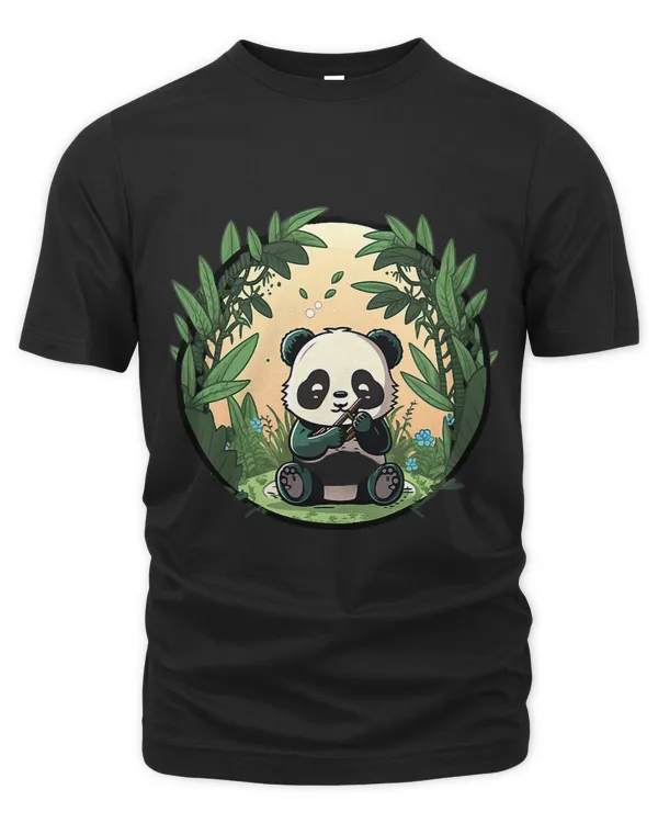 Panda Feasting Kawaii and Hungry in Bamboo Forest China