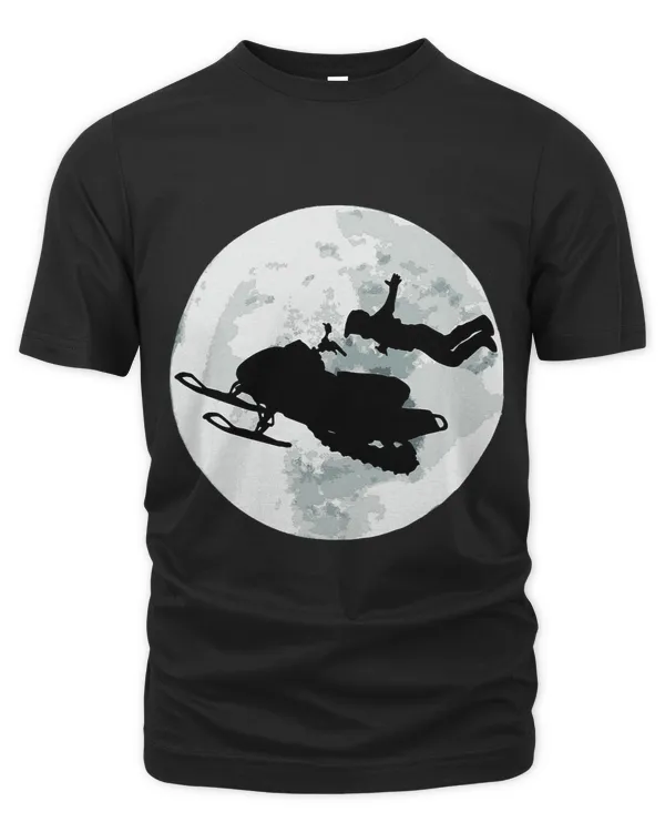 Smowmobile Rider Tricks with Moon Background