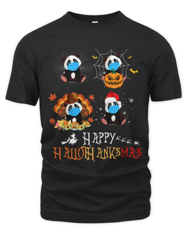 Panda Happy Hallothanksmas Halloween Thanksgiving Christmas