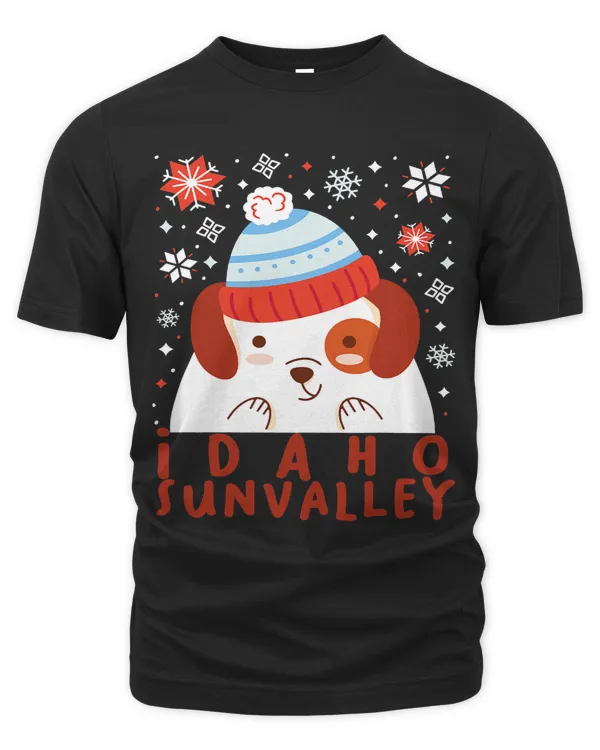 Snow Dog Winter Vacation Sun Valley Idaho Snowflakes Ski