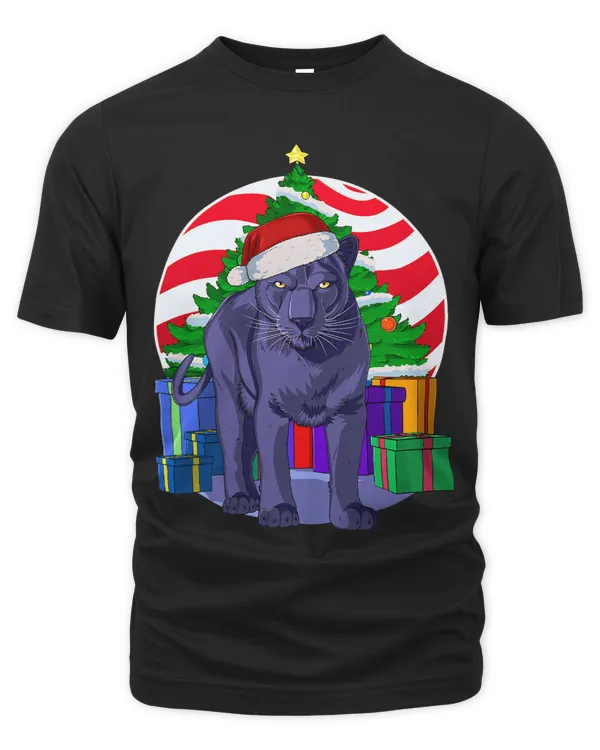 Panther Funny Santa Christmas Tree Black Decor