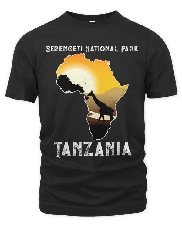 Vintage Sunset Safari Giraffe Serengeti National Park