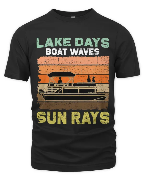 Pontoon Pontooning Boat Waves Sun Rays Lake Days