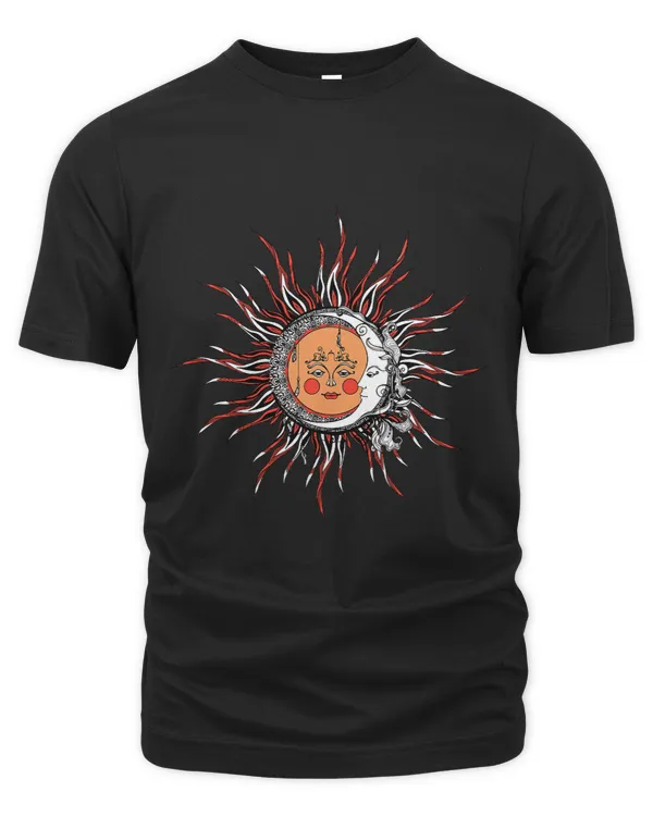 Sun and Moon Vintage Hand Sketch Zen Ornate
