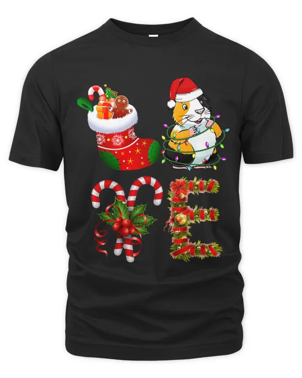 Guinea pig Christmas Lights Funny Santa Hat Christmas