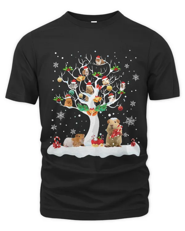 Guinea Pig Christmas On Winter Tree Goat Lover Pajamas