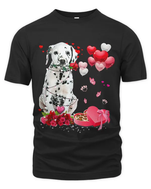 Funny Dalmatian Rose Heart Happy Valentine Day Dog Mom