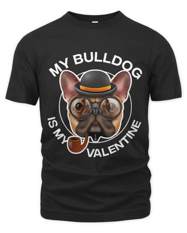 Funny My Bulldog Is My Valentine Valentines Day Men Dog