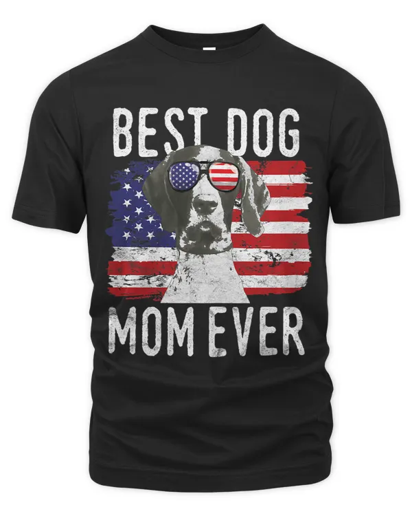 Womens American Flag Best Dog Mom Ever German Shorthaired Pointer