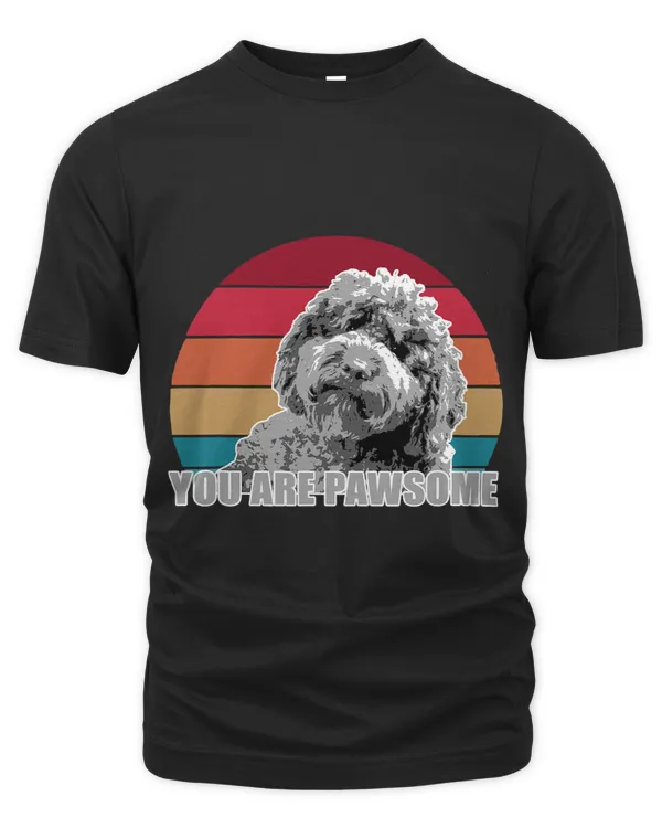You Are Pawsome Goldendoodle labradoodle Vintage Retro Tee
