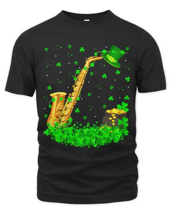 Funny Shamrock Leprechaun Hat Saxophone St Patricks Day