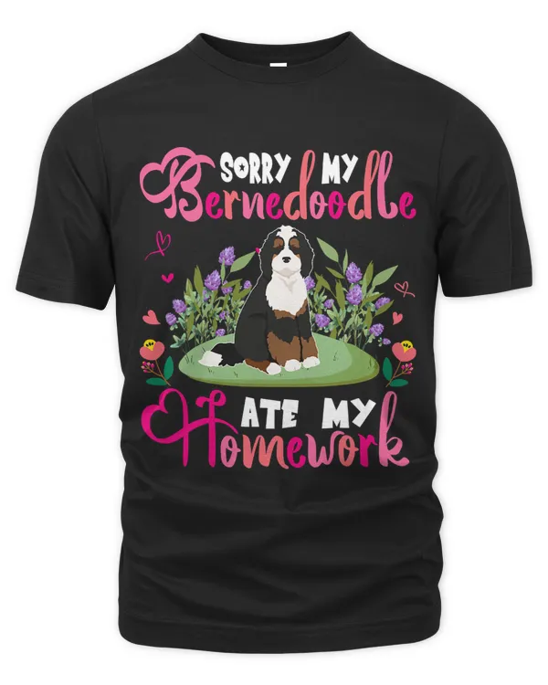 Sorry My Bernedoodle Ate My Homework Floral Dog Cute Student