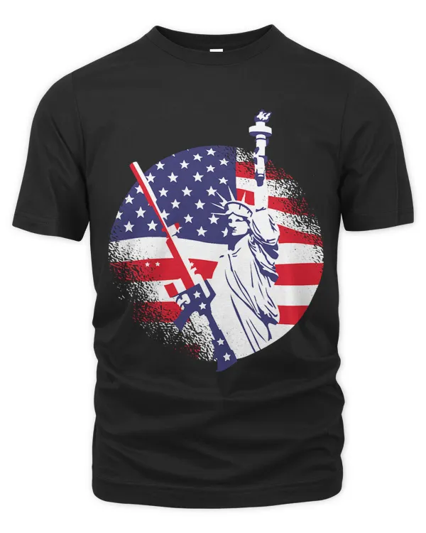 Statue Of Liberty AR15 Pro Gun Second Amendment USA Flag