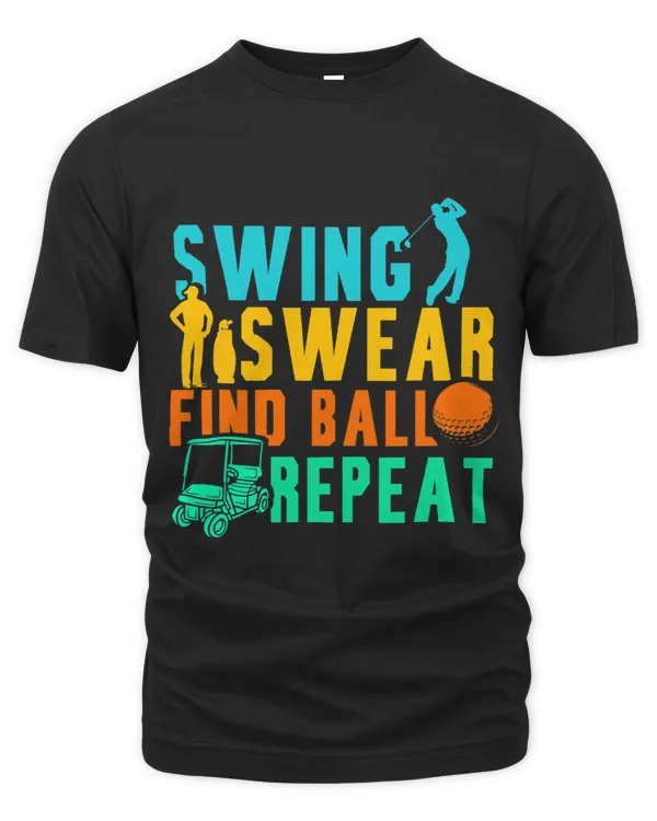 Retro Swing Swear Find Ball Golfing Putter Golfer Golf