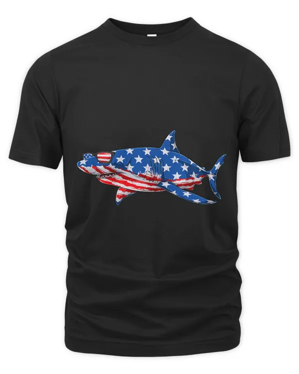 Shark Funny 4th of July American Flag Jawsome Shark Lover