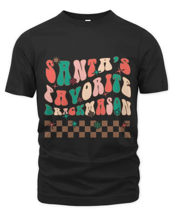 Santas Favorite Brickmason Retro Groovy Christmas Pajama