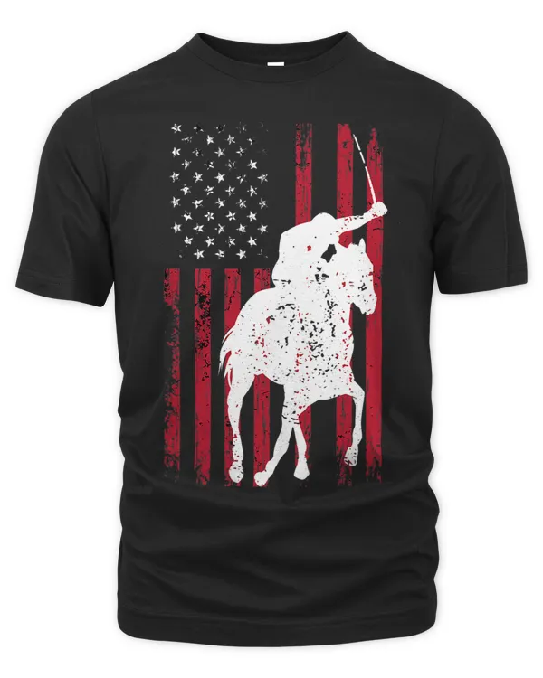 Vintage Horseback Riding Jockeys USA Flag Gift 3