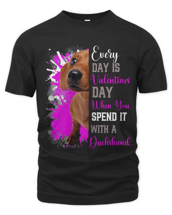 Womens Funny Valentines Day Dachshund Mom Mother Tan Weiner Dog