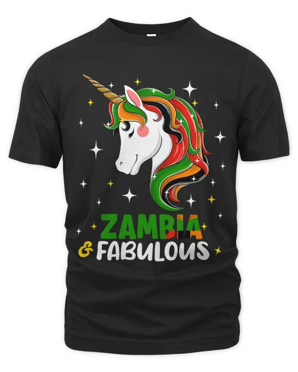 Womens Girl Zambian ZambiaFlag Unicorn Women