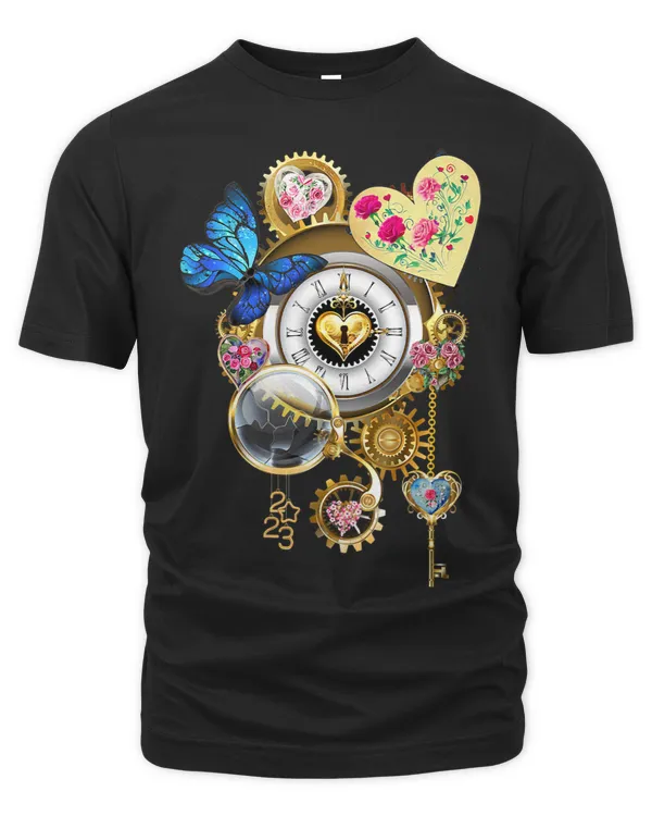 Women Steam Punk Valentine New Year Hearts Flowers Love