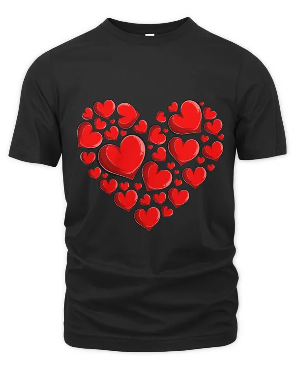 Red Hearts Cute Love Valentines Day Women Men Kids Girl