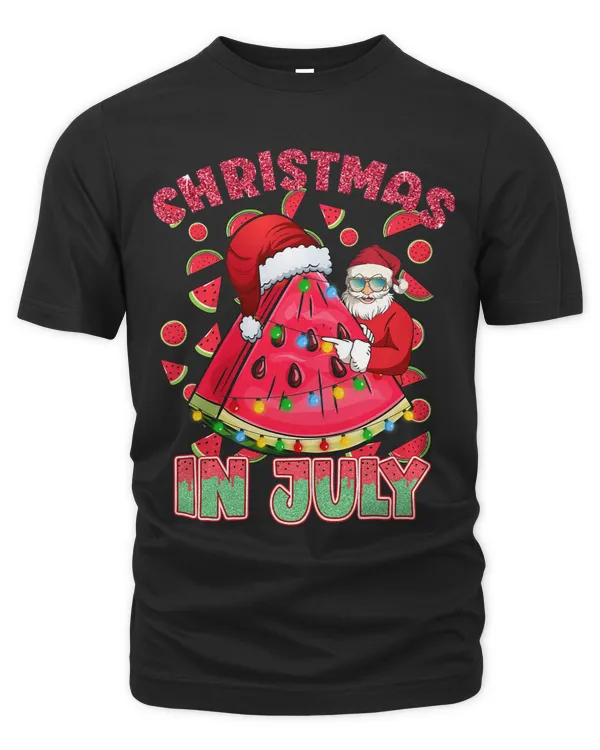 Christmas in July Xmas Watermelon Santa Beach Vacation