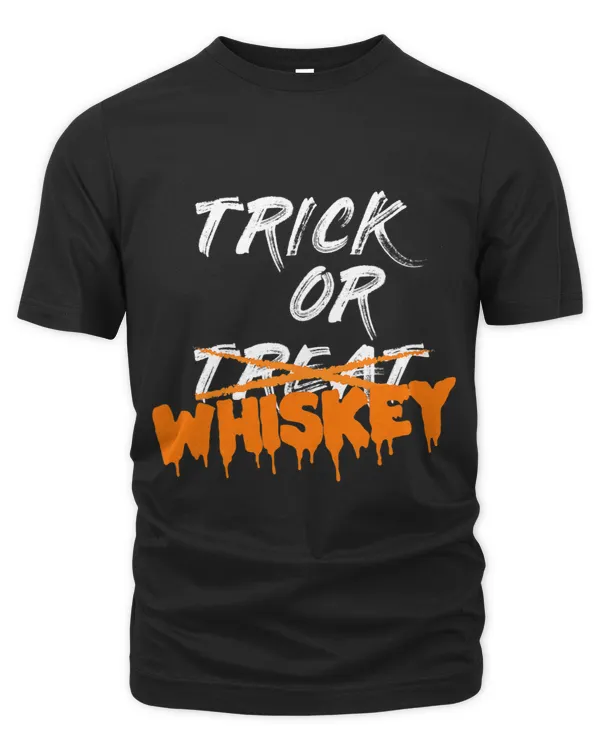 Funny Halloween Whiskey Tee Trick or Whiskey Halloween Gag