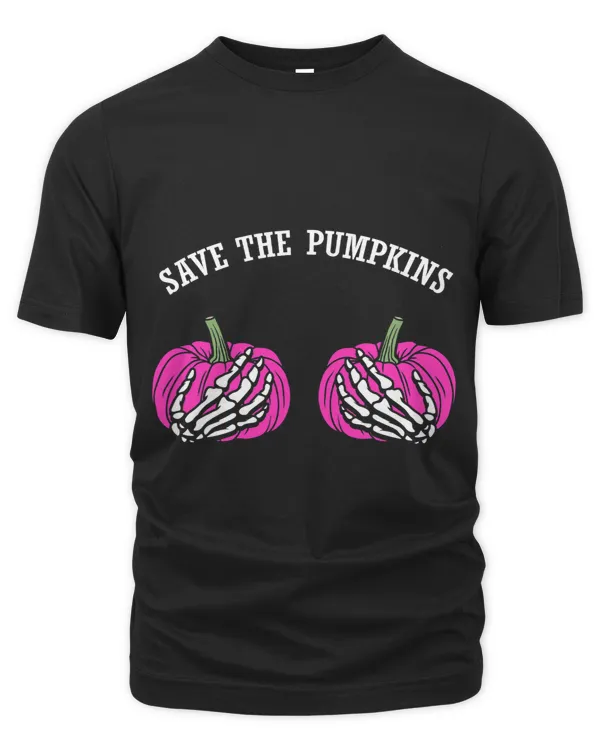 Save The Pumpkins Funny Halloween Breast Cancer