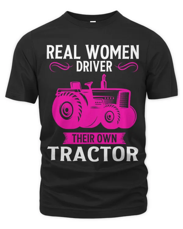 Real woman driver their own tractor Farmer
