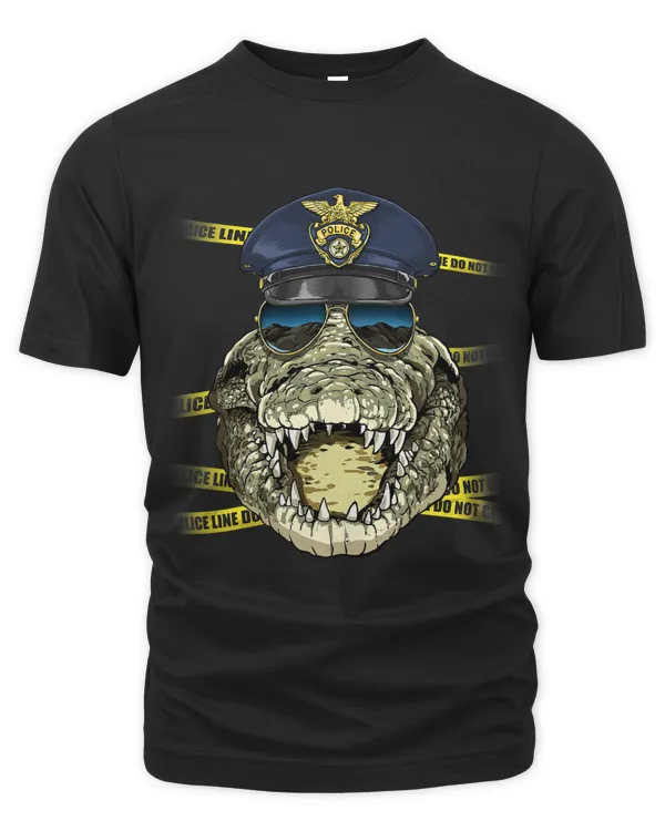 Police Officer Crocodile PD Cop Crime Scene Alligator Lover