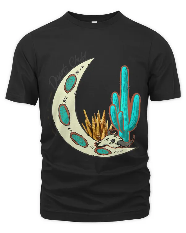 Desert Child Wild West Moon Cactus Bull Skull Turquoise