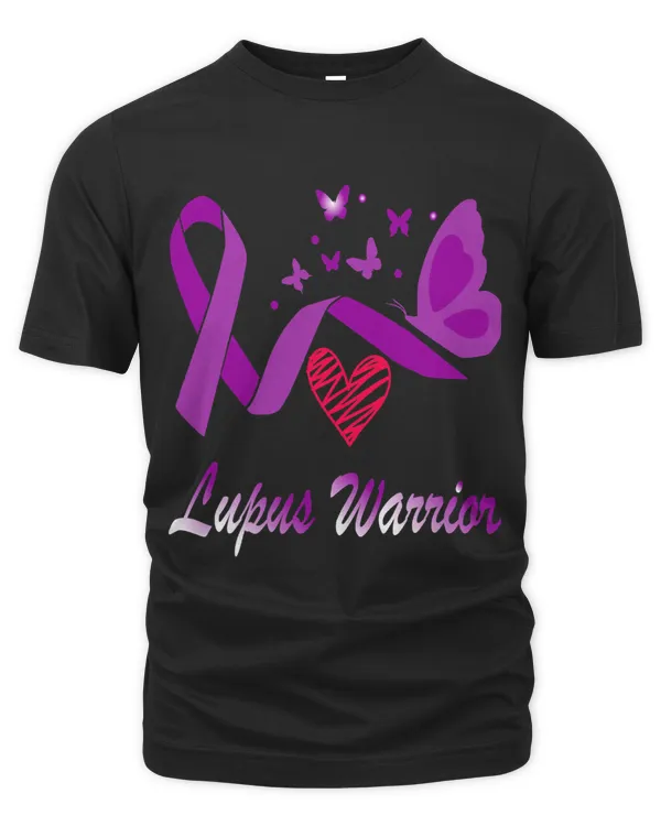 Lupus Warrior Support Family butterflies Purple Ribbon