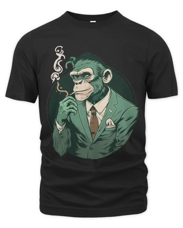 Cool Suited Smoking Boss Monkey Chimpanzee Ape