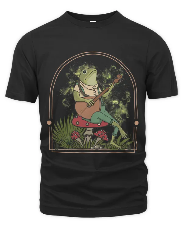 Cottagecore Banjo Frog Rustic Aesthetic Funny