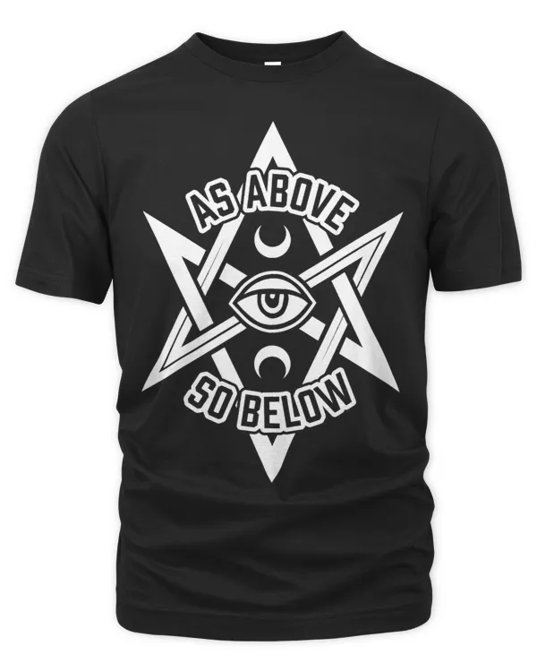 As Above So Below Unicursal Hexagram With Eye And Moons