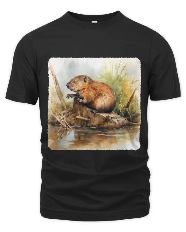 A Beaver Building A Dam. Beaver Dam Construction