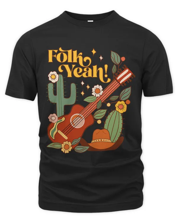 Folk Yeah Retro Funny Ukulele Player Bluegrass Folk Music