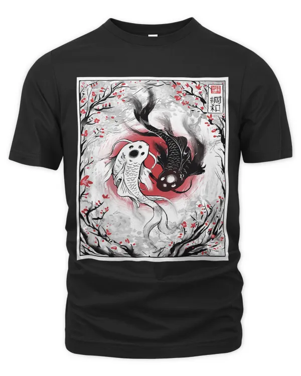 Beautiful Artistic Japan Yin Yang Koi Fish Japanese Sun Art