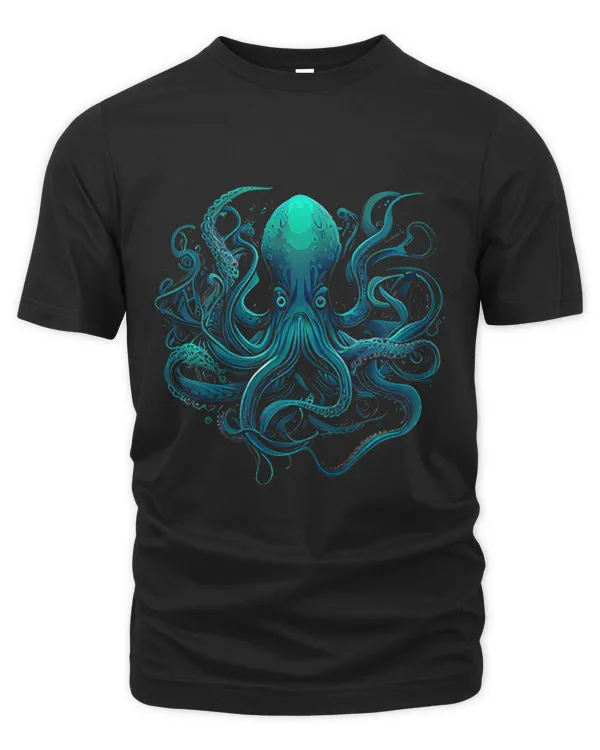 Beautiful Artistic Octopus Squid Sea Creature Graphic