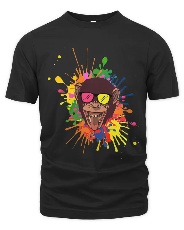 Funny chimpanzee with sunglasses monkey circus humor fun