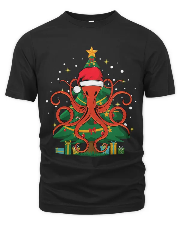 Christmas Octopus Squid Merry Christmas Tree