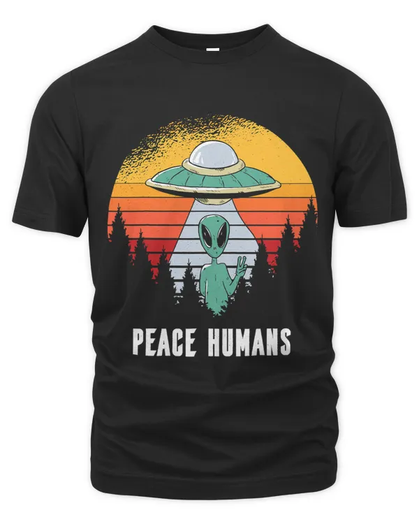 Alien UFO Extraterrestrial Peace Humans Men Women Kids