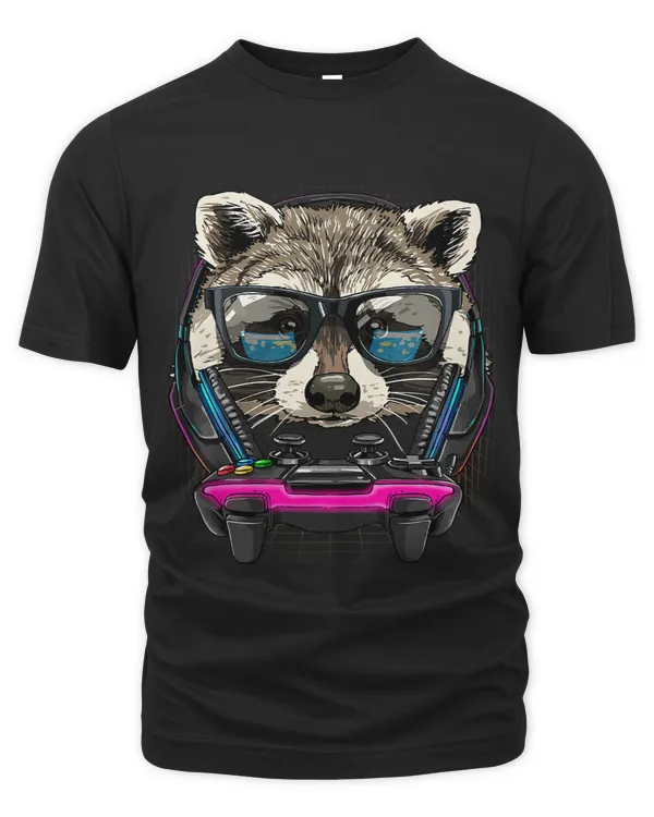 Gaming Raccoon Video Gamer Player Animal Lover
