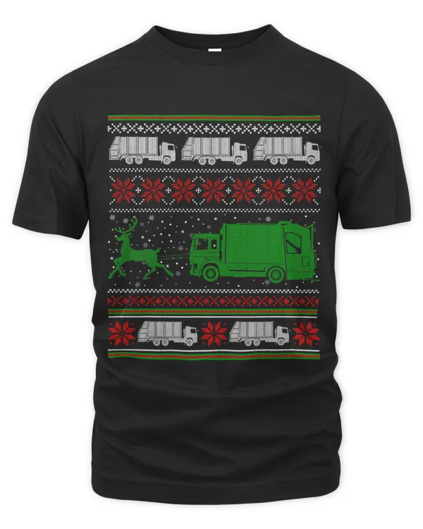 Garbage Truck Riding Reindeers Ugly Christmas Sweater Boys