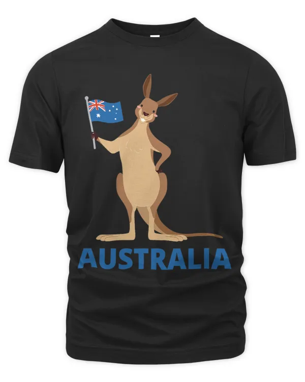 Kangaroo Pet Funny Australia Kangaroo Red White and Blue Flag