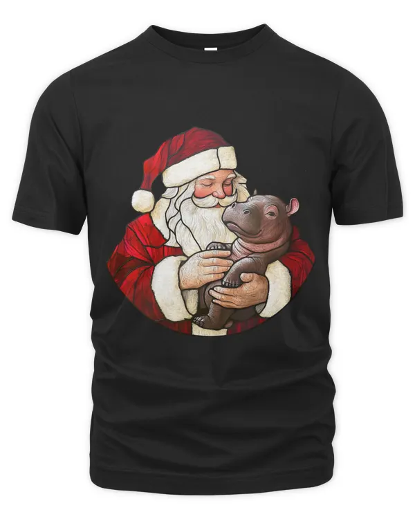 Hippo Pet Santa Loves Moo Deng Bouncy Pig Cute Baby Hippo Meme