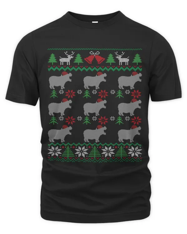 Hippo Pet Santa Ugly Christmas Hippopotamus