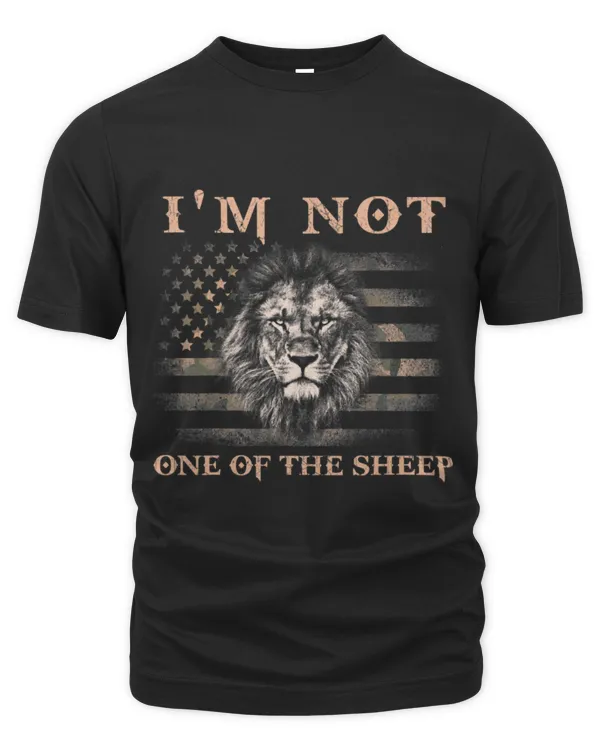 Lion Pet Im Not One Of The Sheep Patriotic Lions American Flag Mens