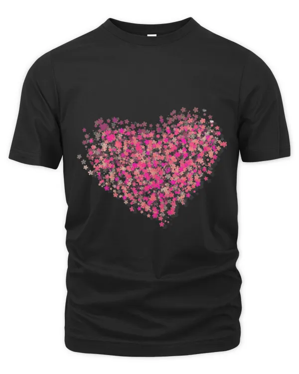 Valentine pink floral love heart for women girl adult kid