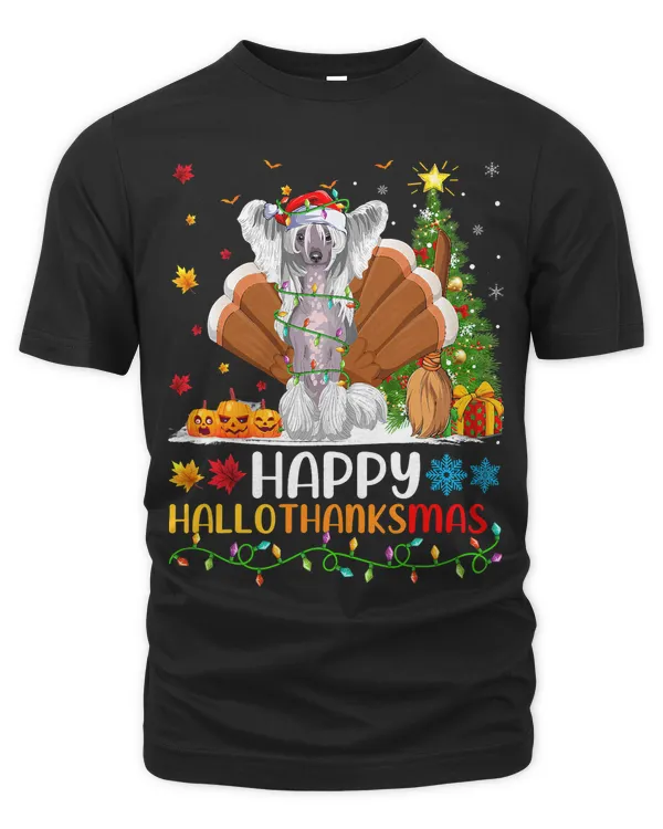 Dog Lover Funny Happy Chinese Crested Dog HelloThanksMas